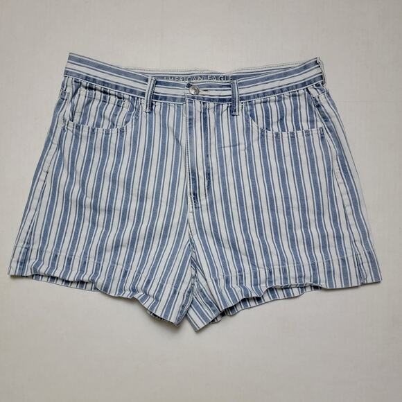 American Eagle Striped Mom Short SZ 12 - Picture 1 of 5